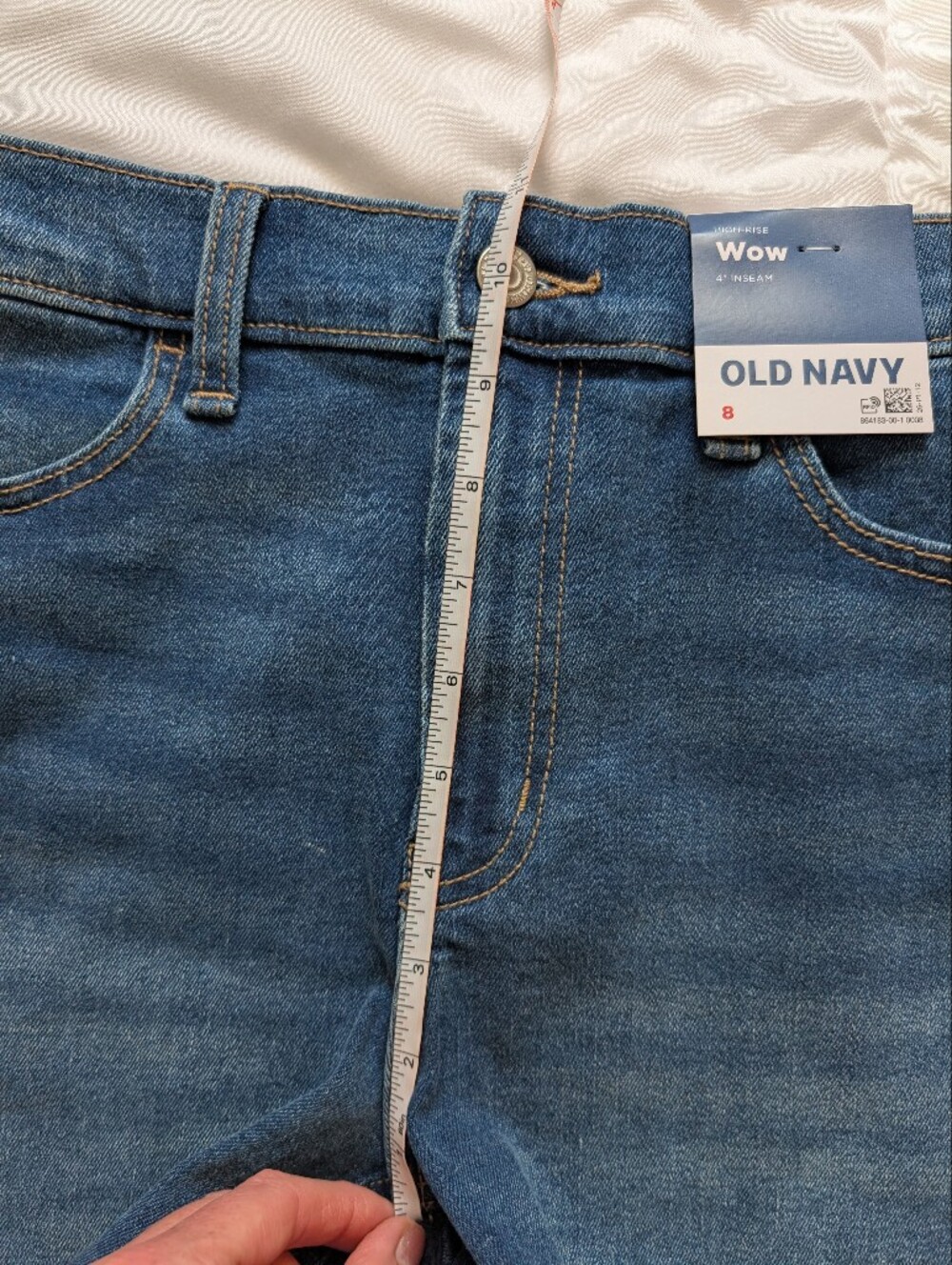 Old Navy Size 8 Wow High Rise Shorts 4 Inch Inseam NWT Denim Shorts Stretch - Picture 5 of 10